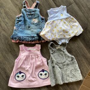 Four adorable baby girl dresses 3-6